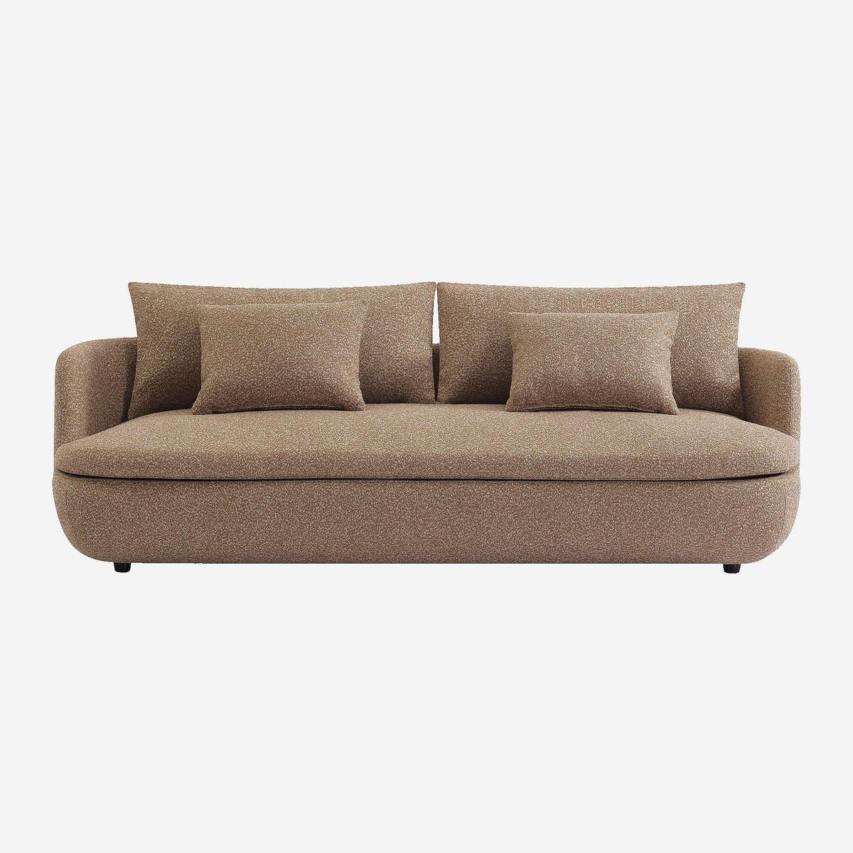 Canapé en tissu bouclette garni de plumes MONZA marron, HABITAT