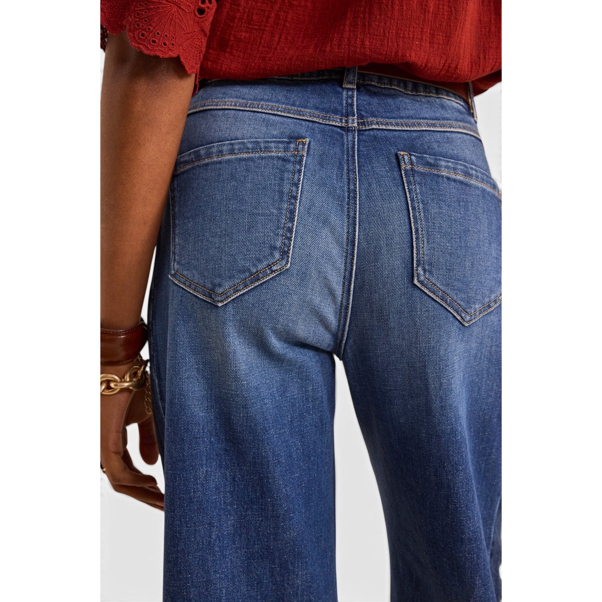 Jean bicolore extra large en coton SAVANA stone used, Maison 123
