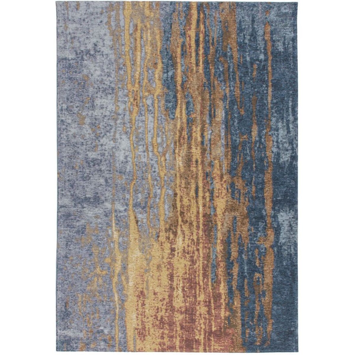 Tapis rectangulaire tissé à la main beige, bleu, ARTE ESPINA