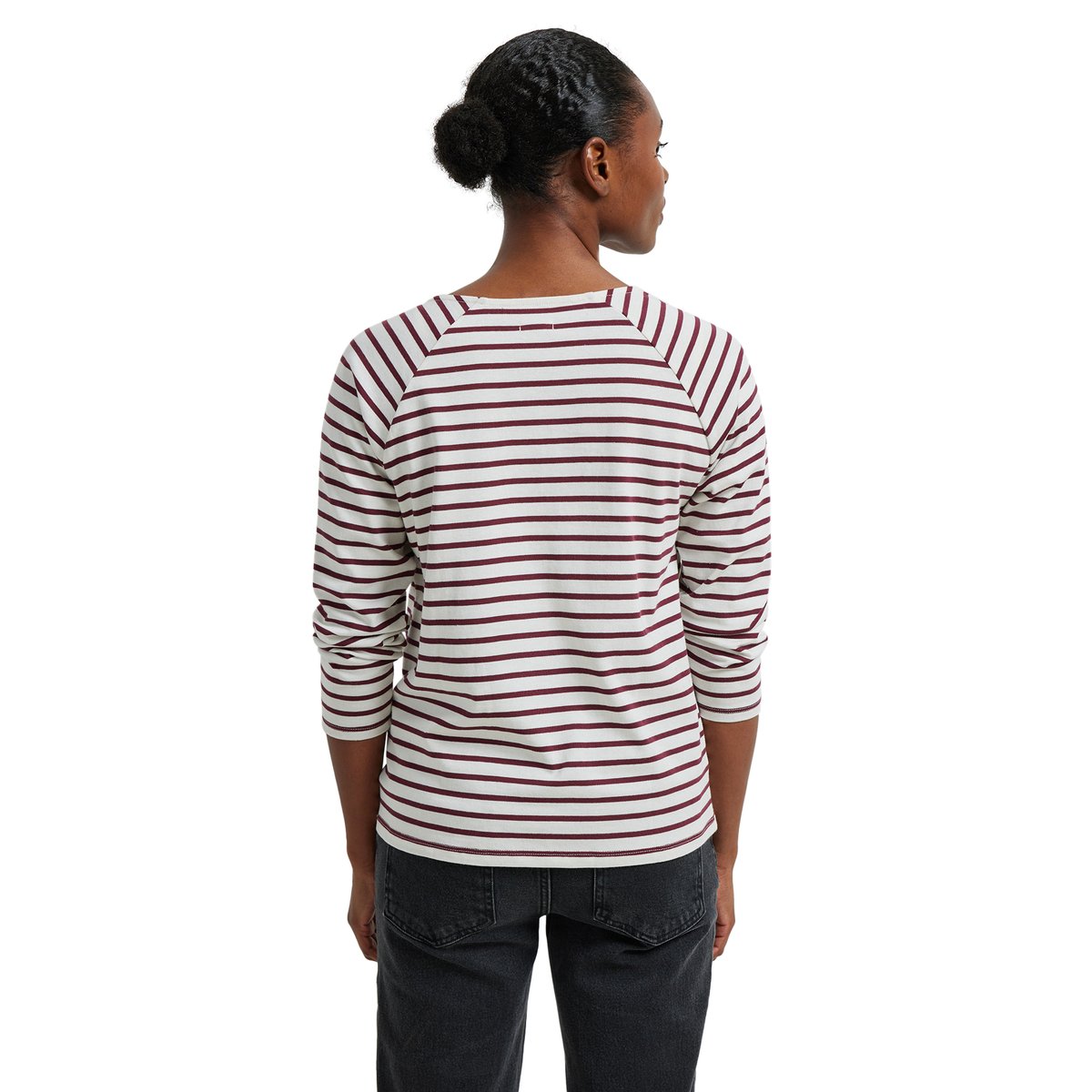 T-shirt marinière grossesse et allaitement coton biologique* bordeaux, VERTBAUDET