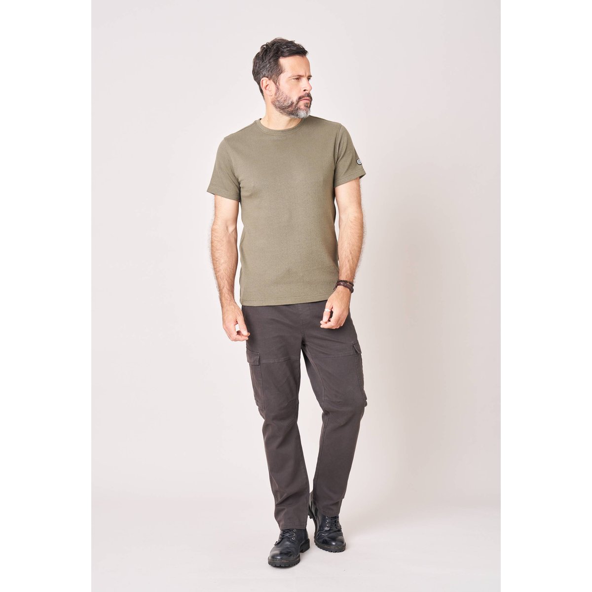 T-shirt homme en 100% coton DEVIN khaki, DEELUXE