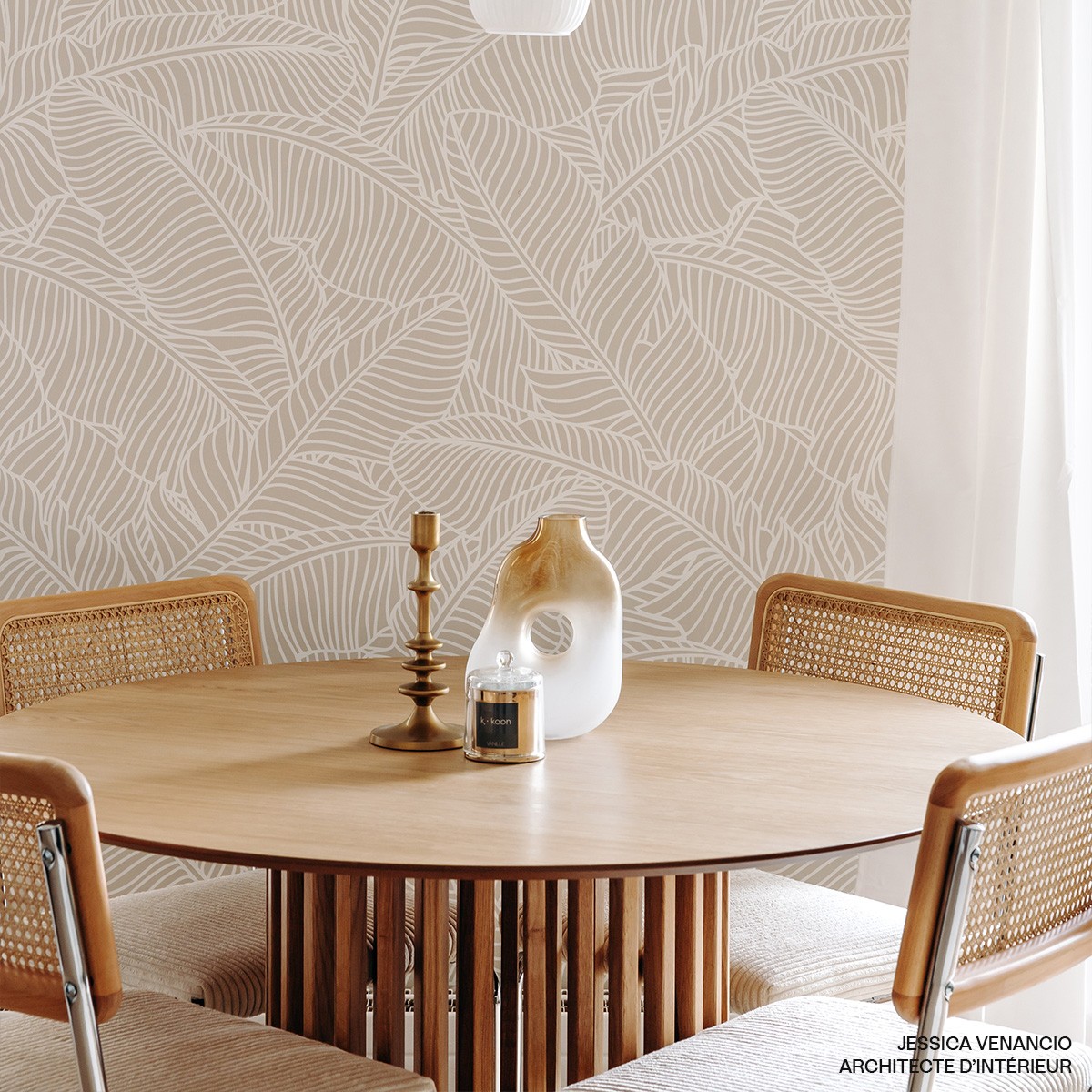 Lot de 2 chaises en cannage et velours côtelé - MUSE beige, HOMIFAB