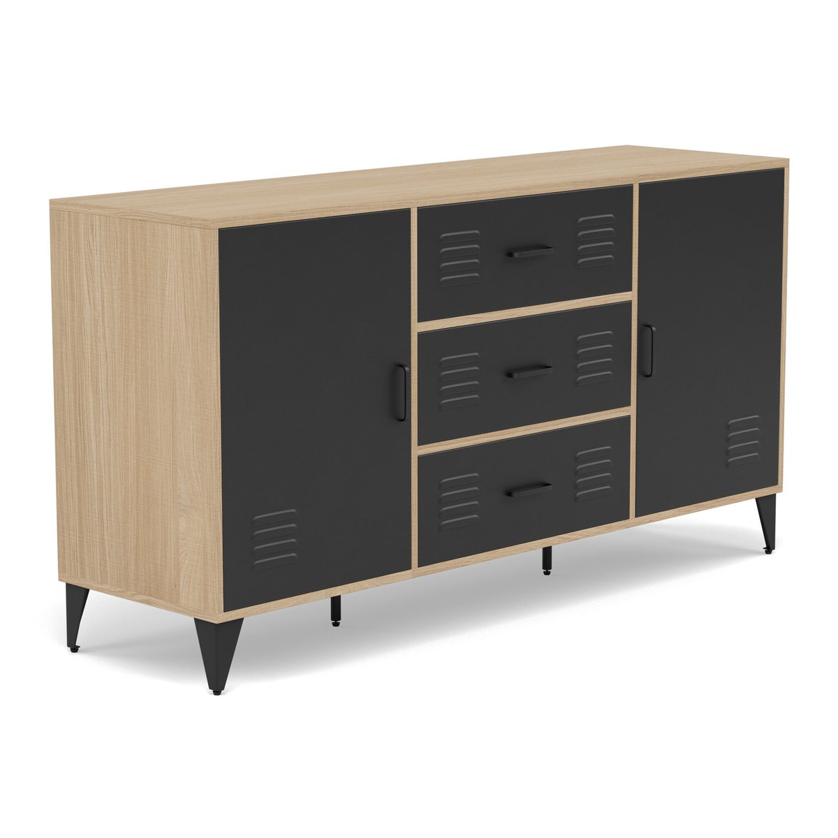 Buffet - TRIBECA bois / noir, BEST MOBILIER
