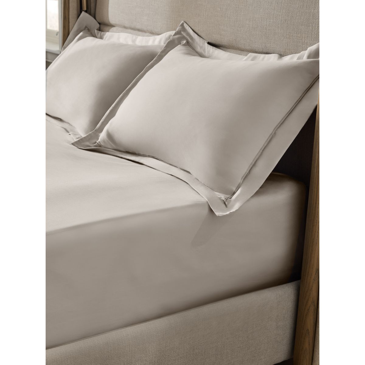 Drap-housse extra profond en satin 600 fils gris argent, NEXT