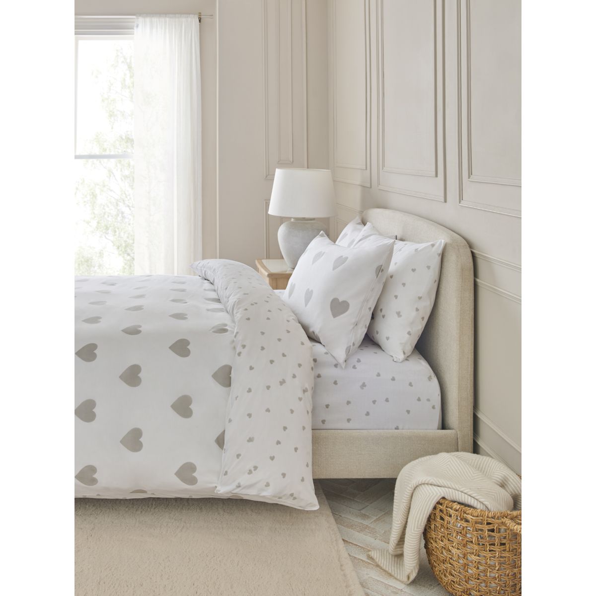 Housse de couette réversible blanc/gris, NEXT