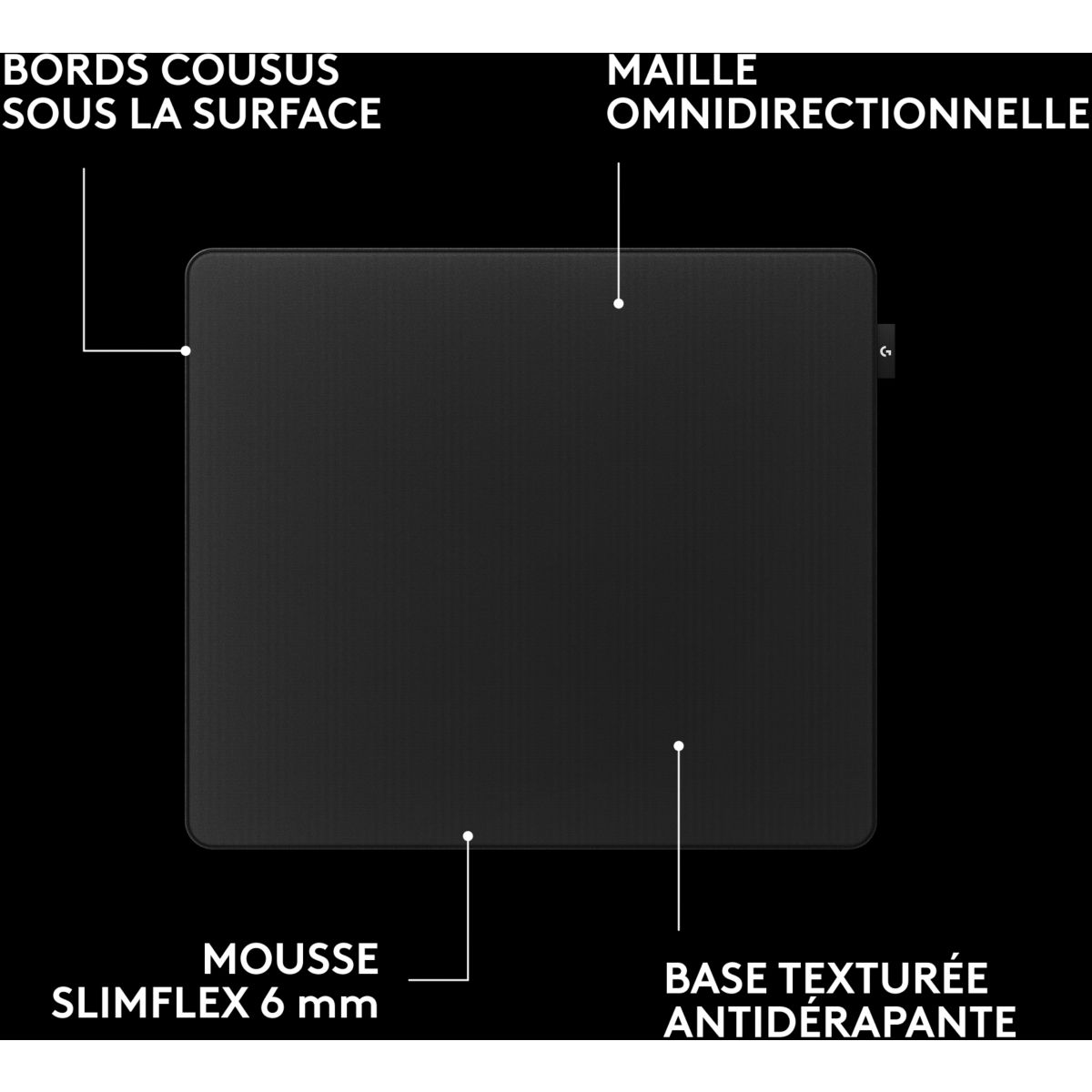 Tapis de souris PRO X CONTROL couleur unique, LOGITECH