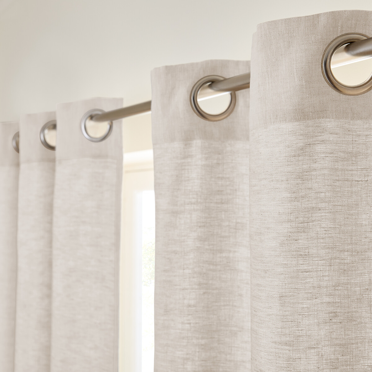 Cortinado em linho lavado com forro, ilhós, Private natural, AM.PM