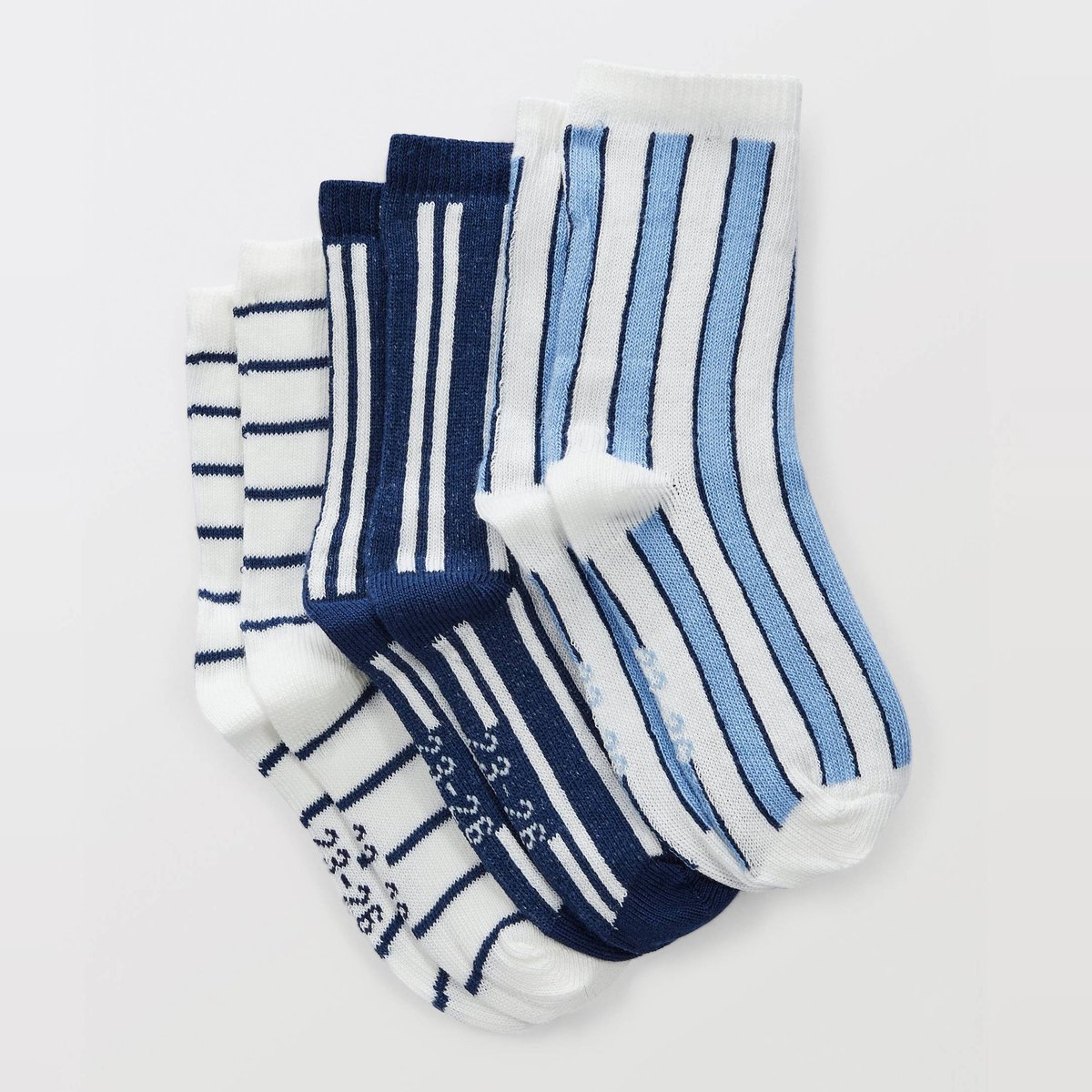 Lot de 3 paires de socquettes imprimées en coton BIO ecru, BOUT'CHOU
