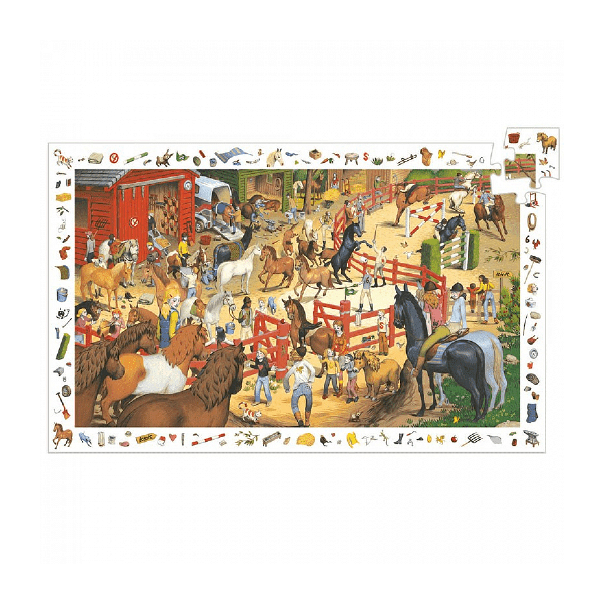 Puzzles observation - Equitation - 200 pcs multicolore, DJECO