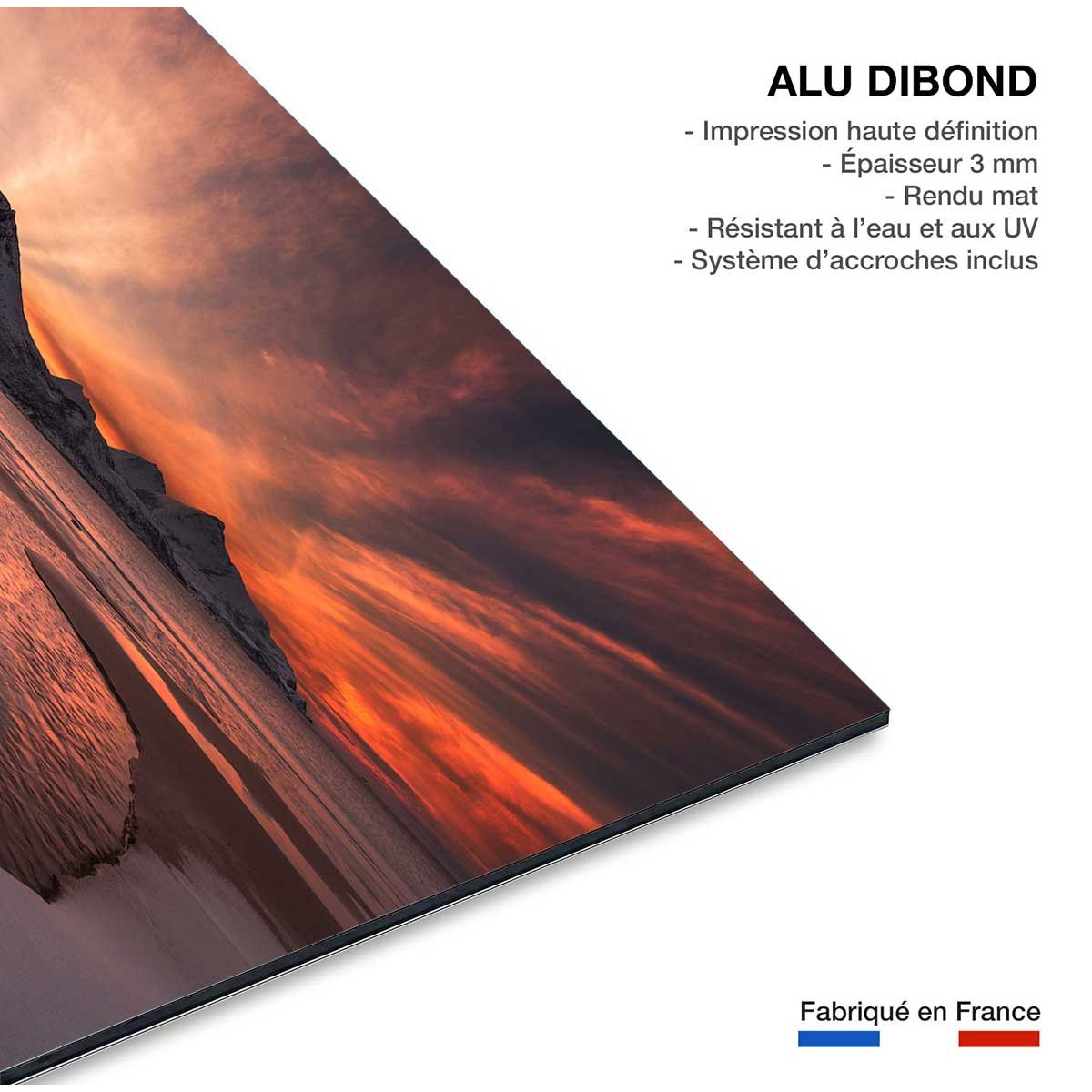 Tableau paysage Golden sunset tableau alu dibond, HEXOA