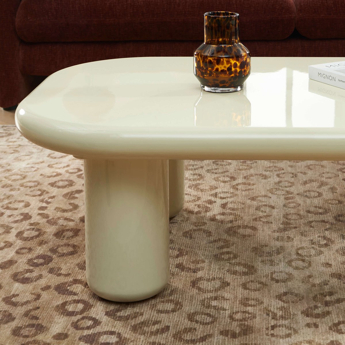 Table basse laquée brillant MOXY blanc, SORELH