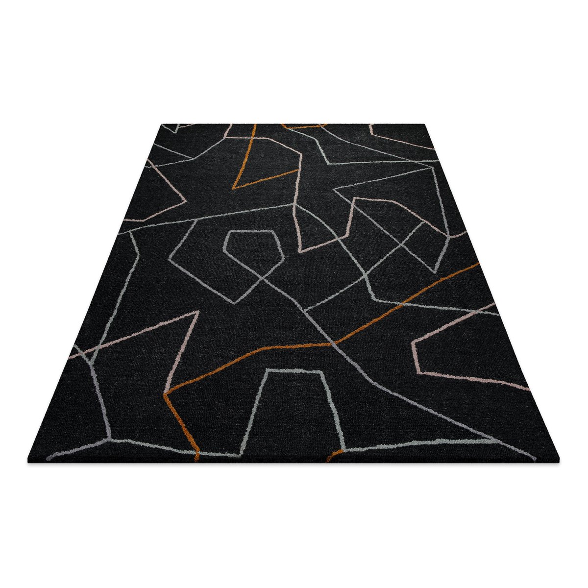 Tapis laine & viscose tufté main , Nox anthracite, WECON HOME