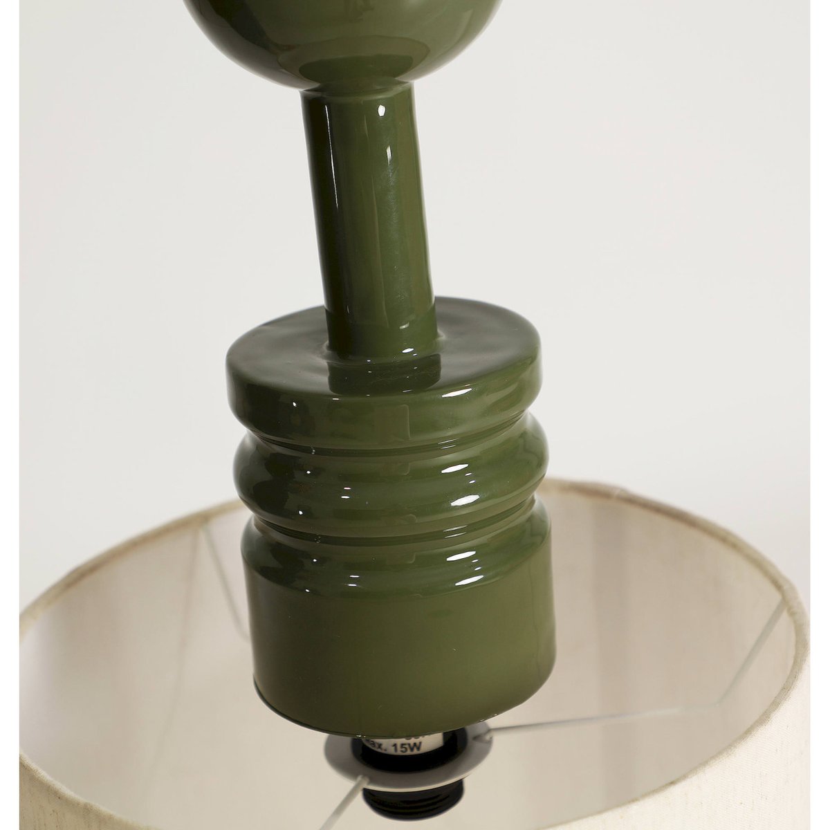 Suspension contemporaine collection VACIO vert brillant et beige, RECOLLECTION
