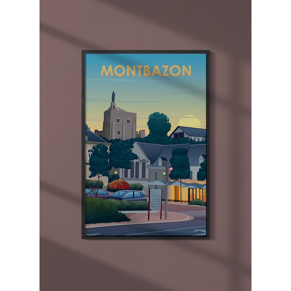 Affiche ville Montbazon blanc, L'AFFICHERIE