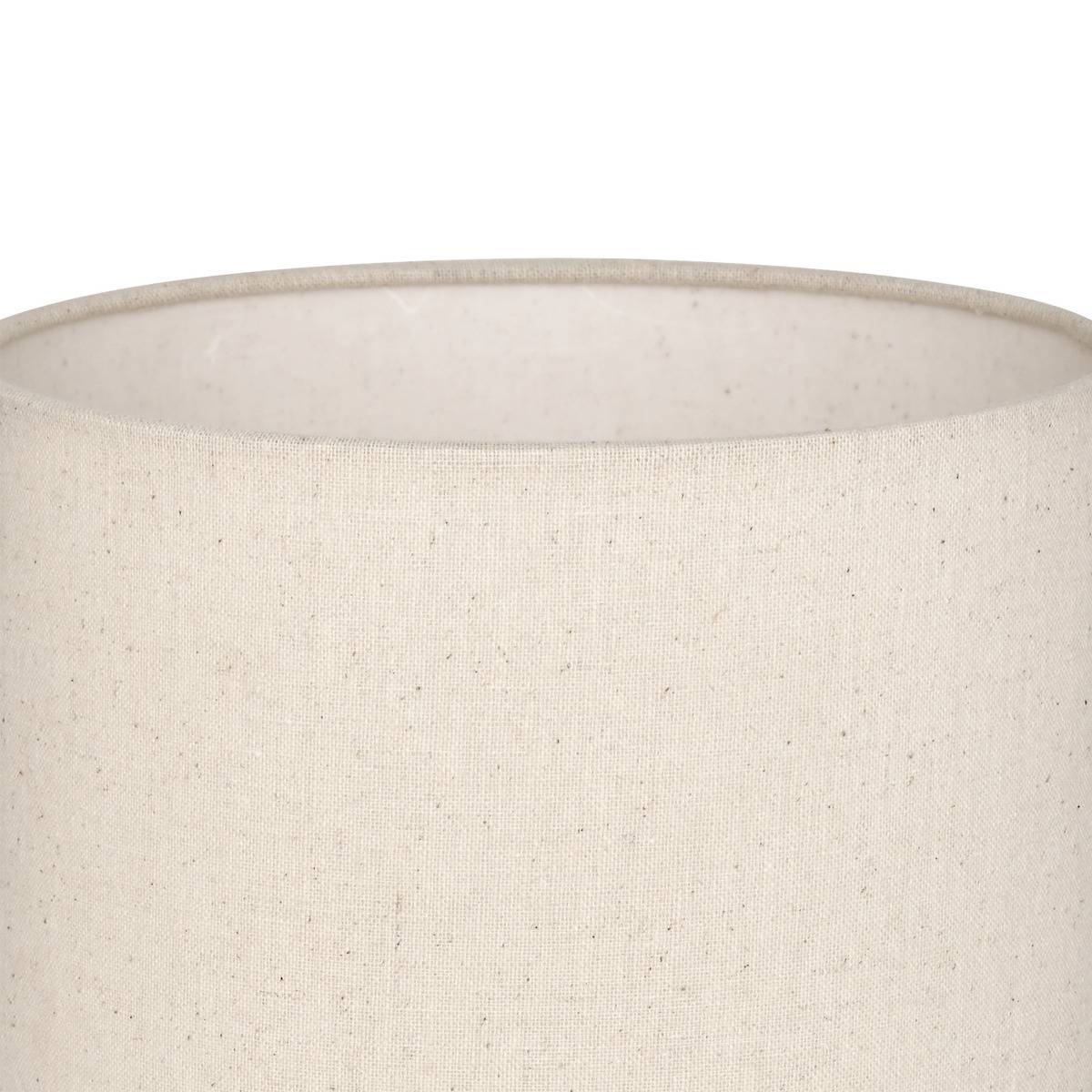 Lampe à poser grès galets abat-jour tissu ALITHA beige, ATMOSPHERA