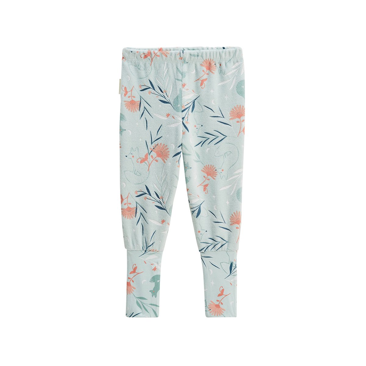 Pyjama enfant 2 pièces en velours à pieds retroussables Dina bleu, PETIT BEGUIN