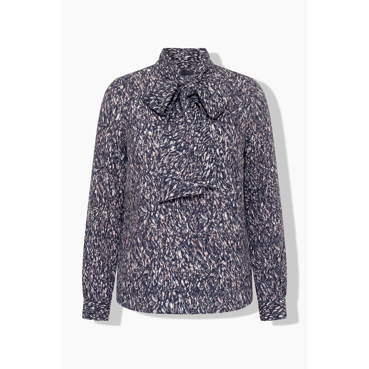 Blouse manches longues et col montant noir, ULLA POPKEN