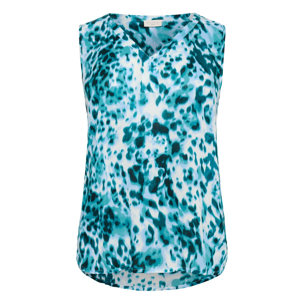 Top bleu teal leopard print, KAFFE CURVE