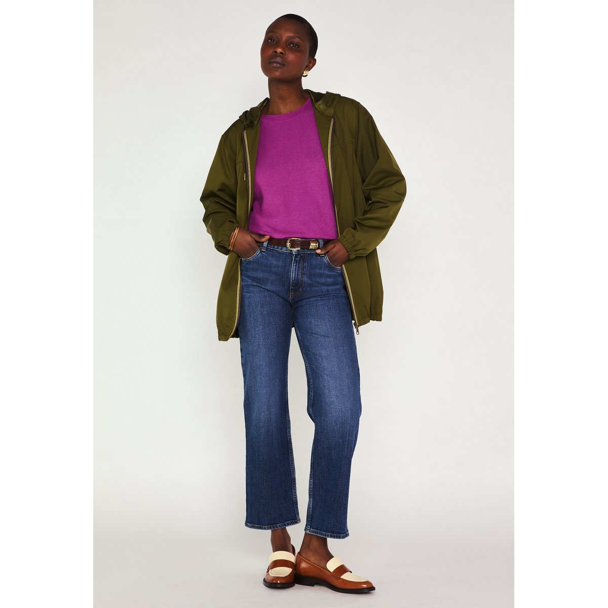Jean droit et cropped RUDY denim brut, Maison 123