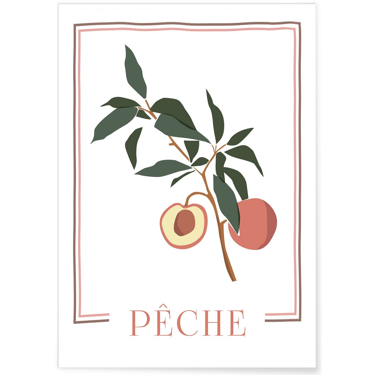 Affiche Abstract Pêche blanc, L'AFFICHERIE