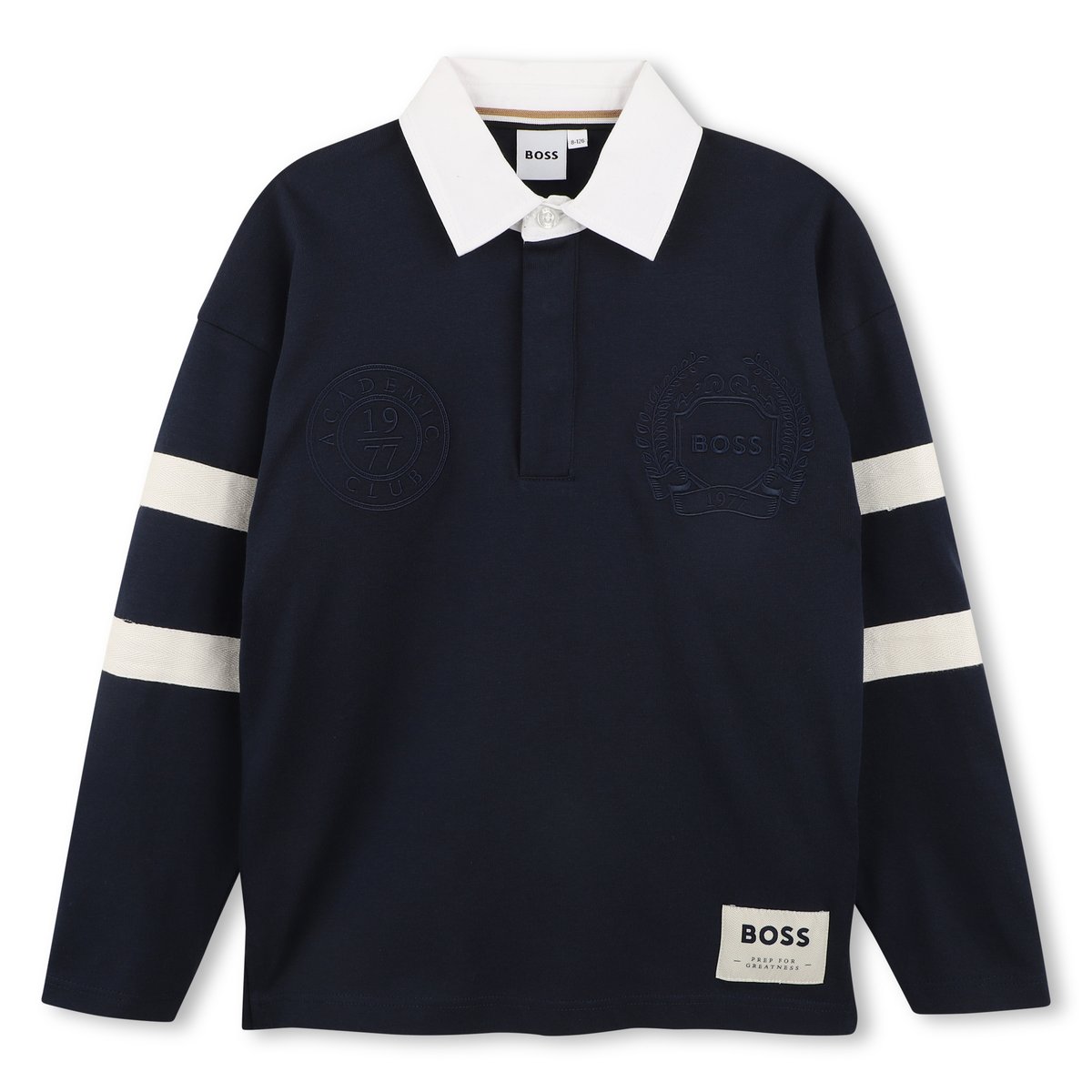 Polo manches longues bleu cargo, BOSS KIDSWEAR