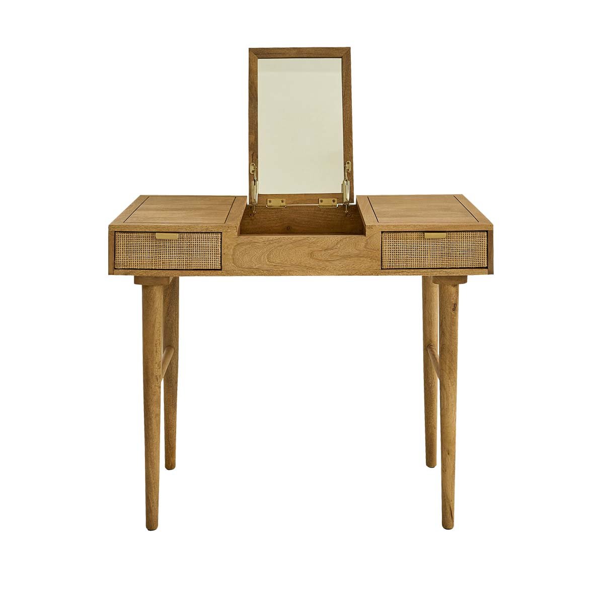Coiffeuse en bois de manguier et cannage  FELICIE naturel, BERAH GETAH