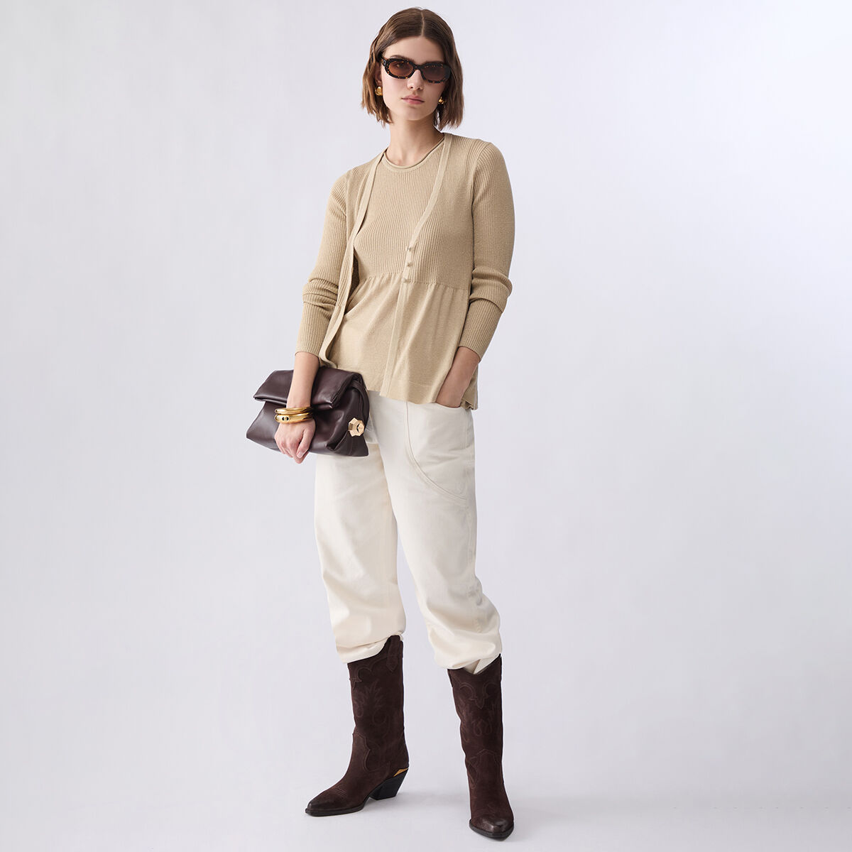 Pull en lamé beige, LIU JO
