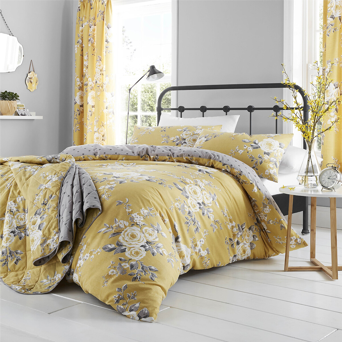 Canterbury Easy Care Cotton Mix Duvet Cover and Pillowcase Set ochre, CATHERINE LANSFIELD