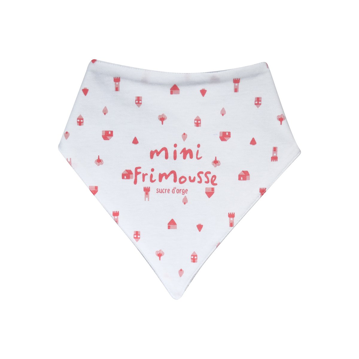 Lot de 2 bavoirs bandanas ondine maille couleur unique, SUCRE D'ORGE