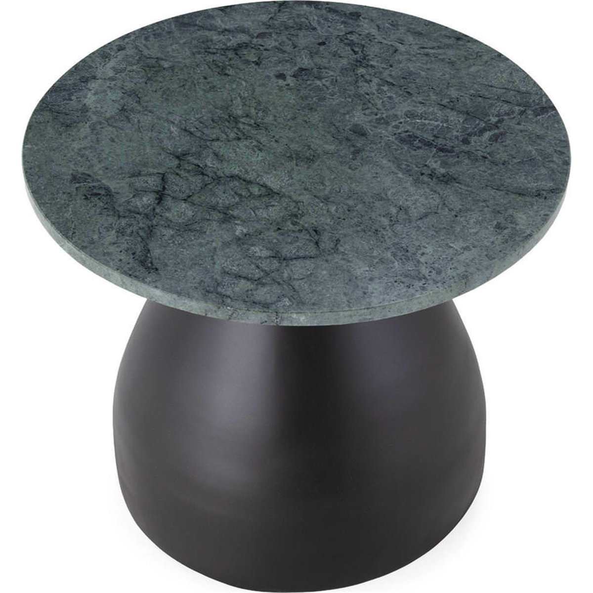 Table d'appoint en marbre et métal bronze noirâtre et vert, RECOLLECTION