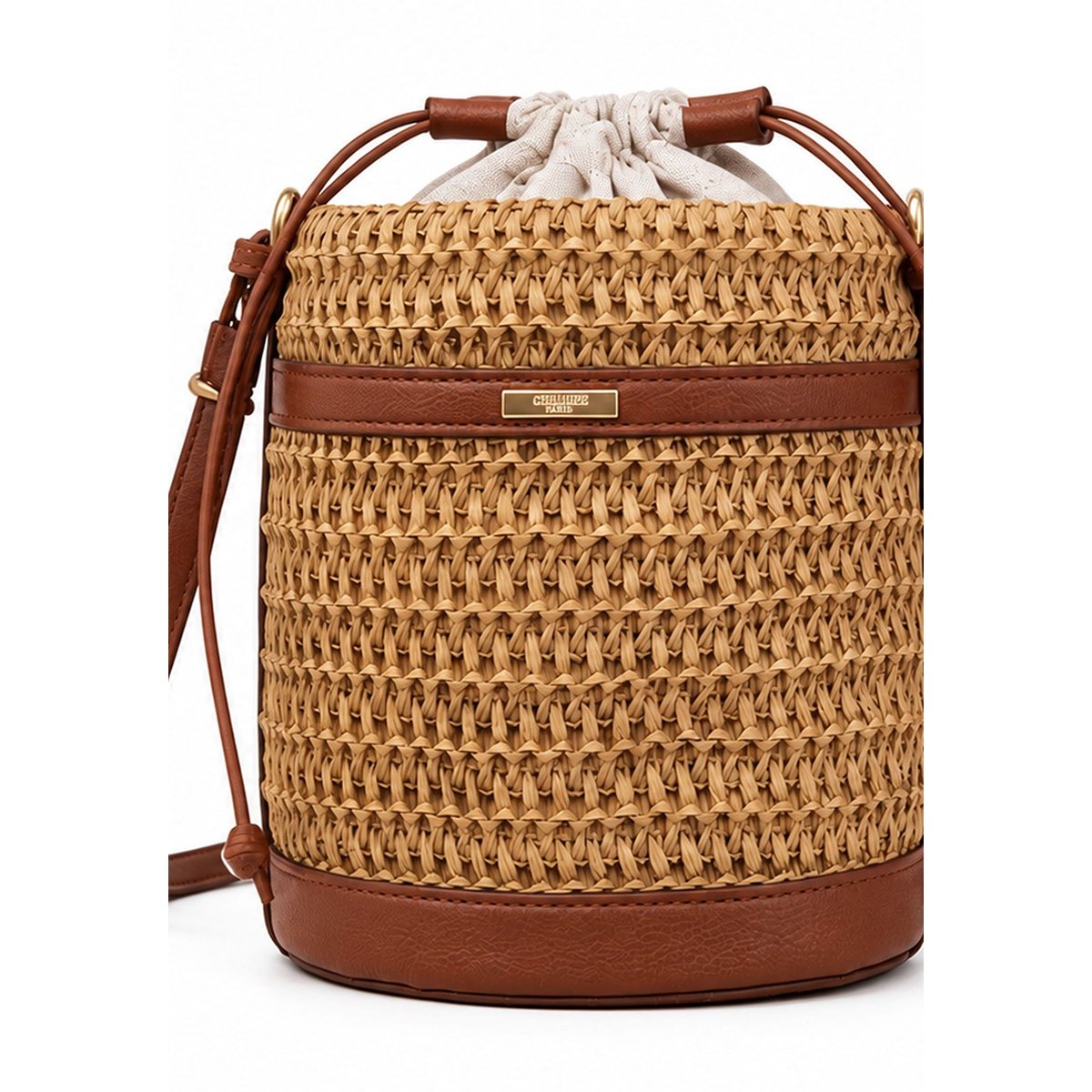 Sac seau bani en papier tressé BANI camel, DEELUXE