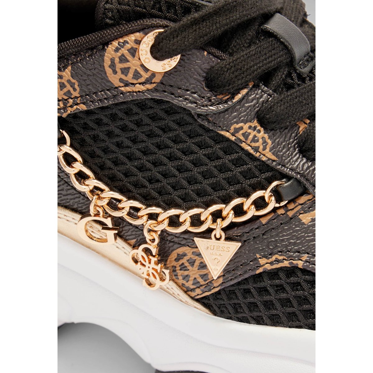 Baskets De Running À Logo Harpaa Avec Chaîne marron multi, GUESS