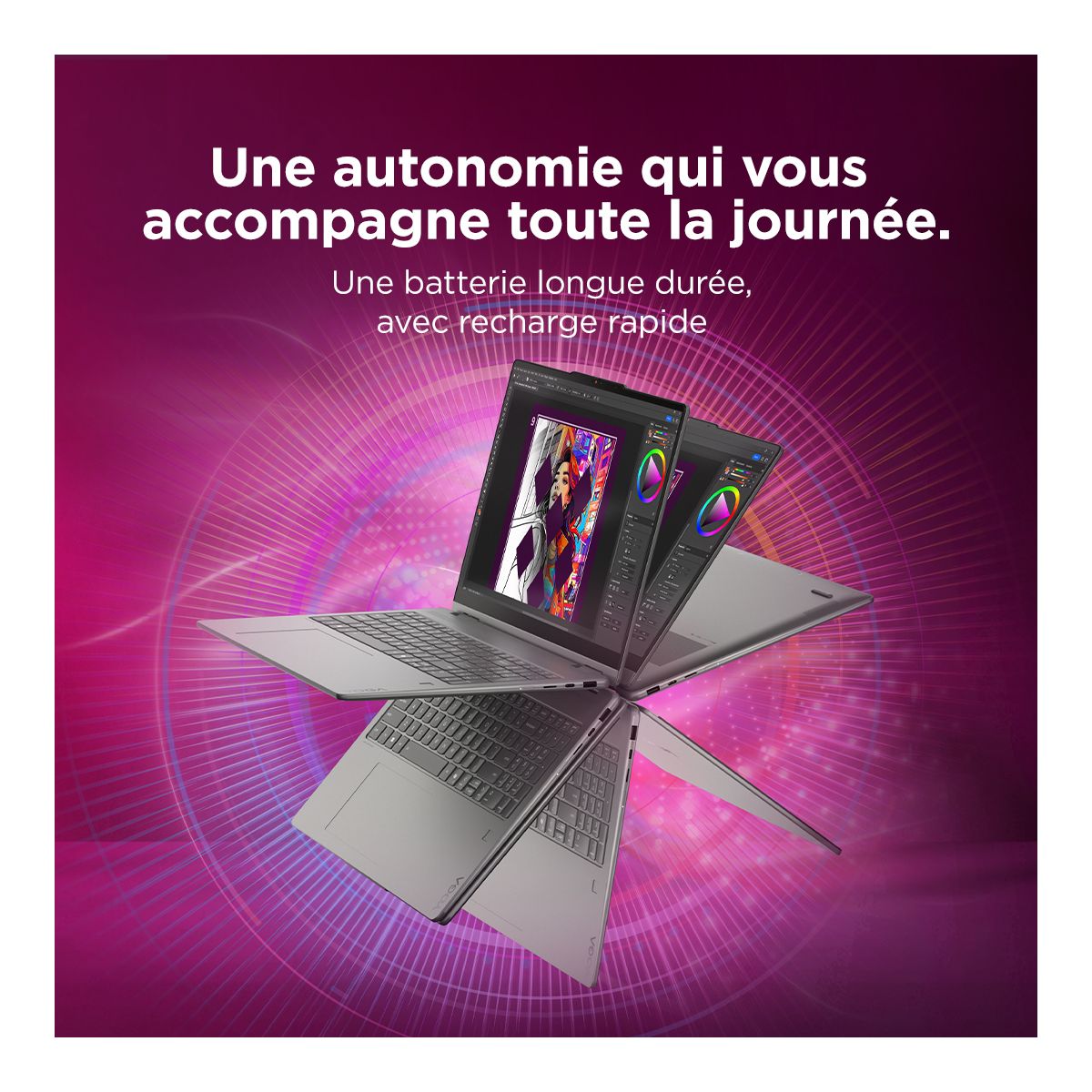 PC Hybride Yoga 7 2-in-1 14IPH11 LUNA GREY 14" Tactile OLED Intel Core Ultra 7 355 16 Go RAM LPDDR5x SSD 512 Go couleur unique, LENOVO