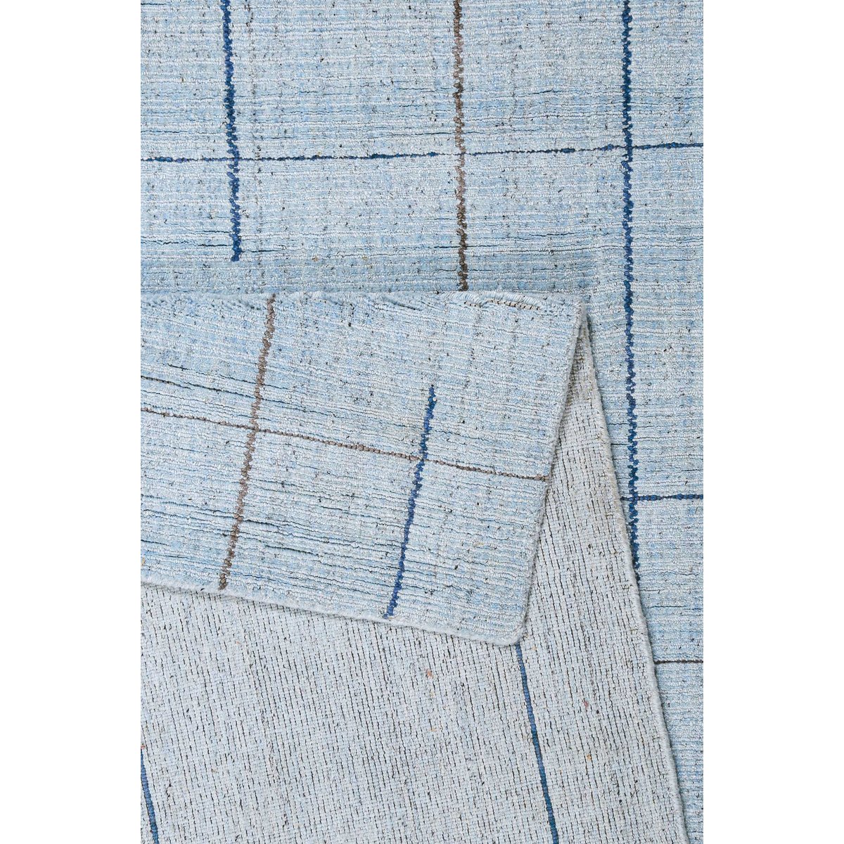 Tapis salon tissé main, laine et Tencel™ , Milly bleu clair, WECON HOME