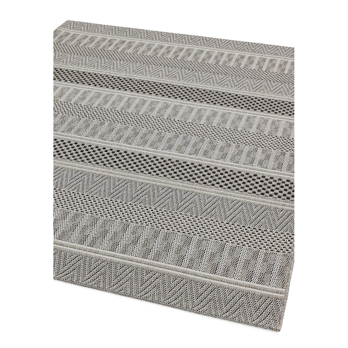 Tapis intérieur extérieur tissé plat LOGGIA gris, NOVATREND