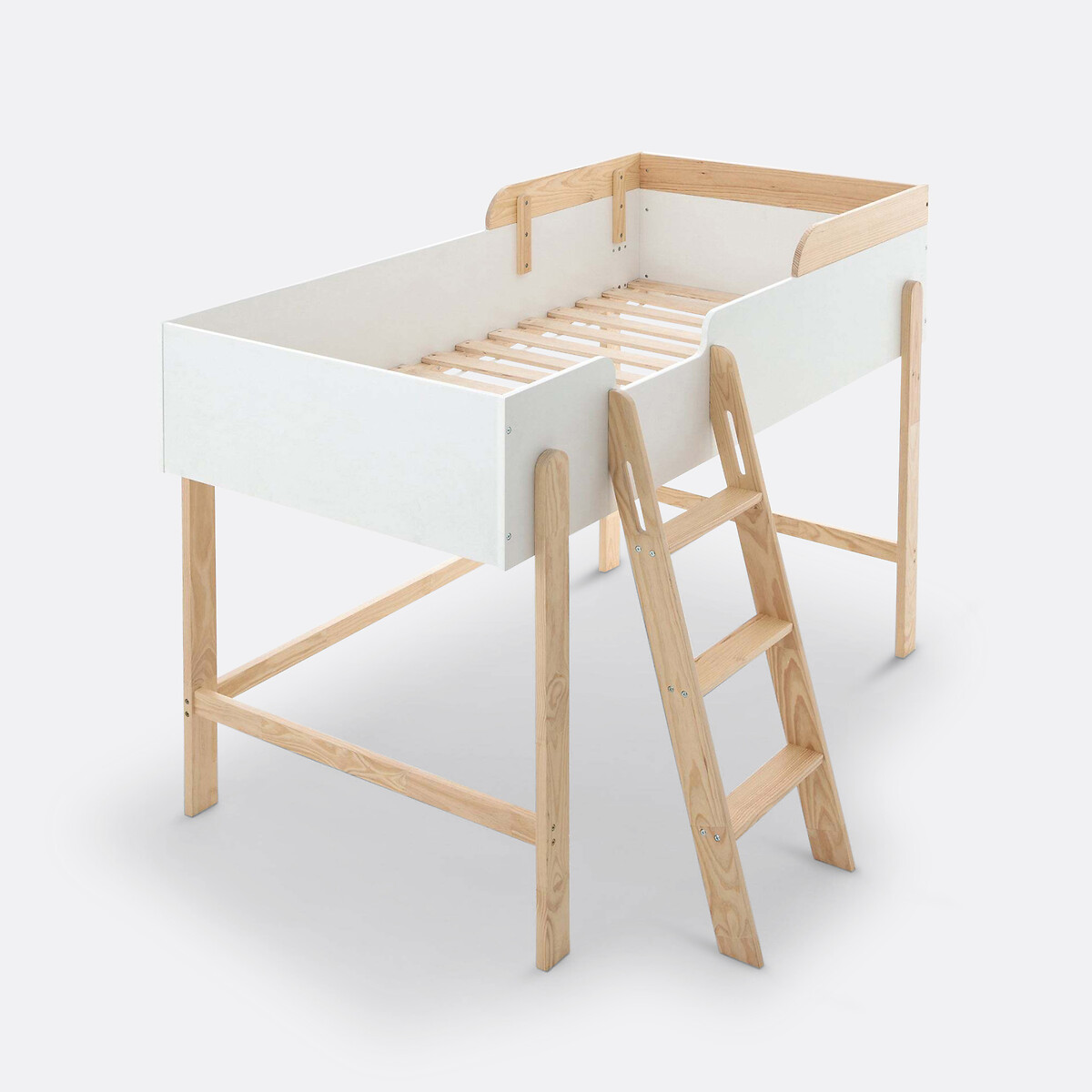 Lit mi-hauteur, Arturo blanc/bois, LA REDOUTE INTERIEURS
