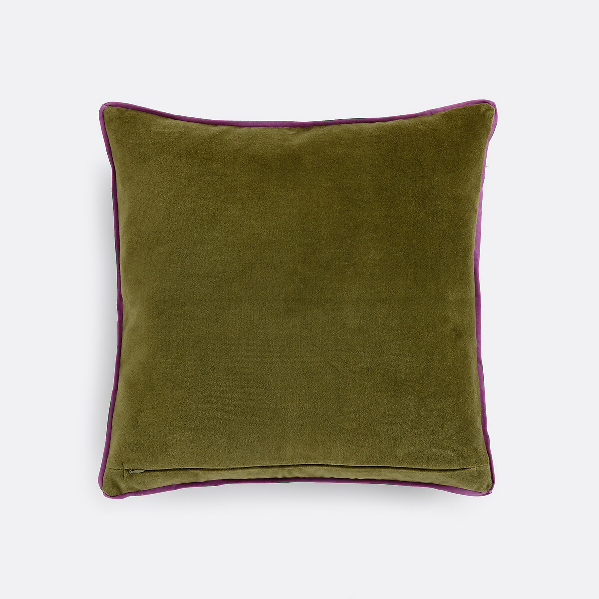 Housse de coussin en coton imprimé block-print, SHANDIRA ecru/kaki, LA REDOUTE INTERIEURS