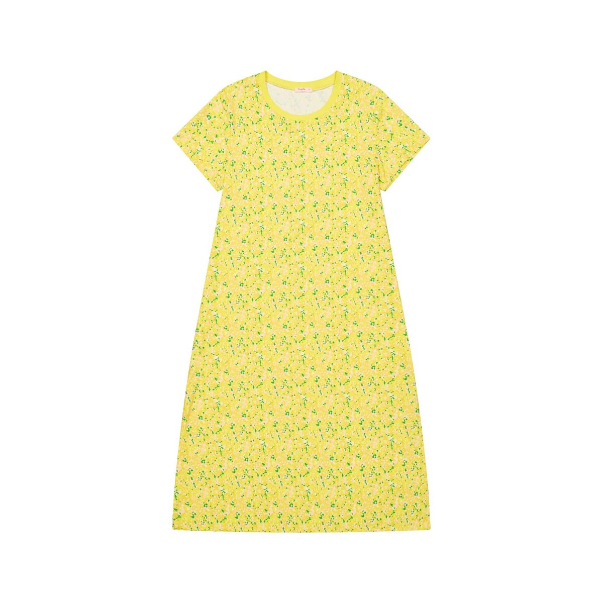 Robe longue t-shirt imprimé jaune, WE ARE JOLIES