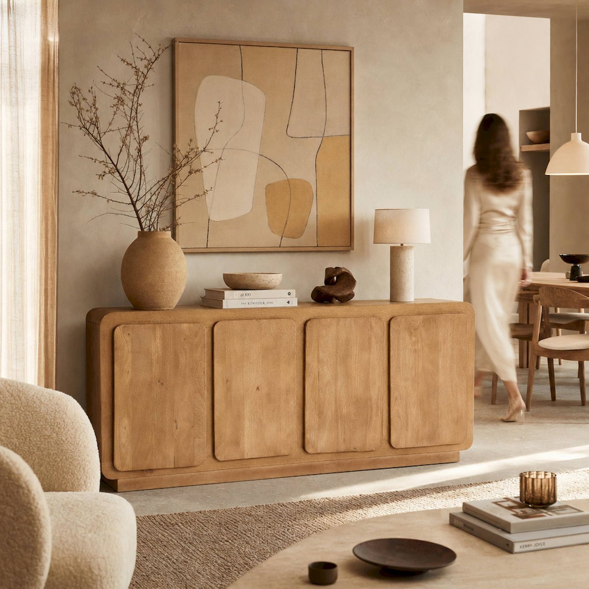 Buffet en manguier collection S.HAVRE brun bois, RECOLLECTION