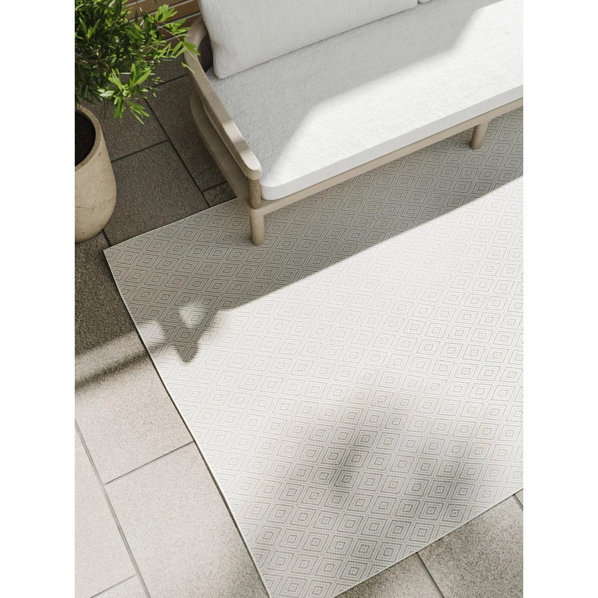 Tapis d'extérieur & intérieur LOU blanc b1, BENUTA