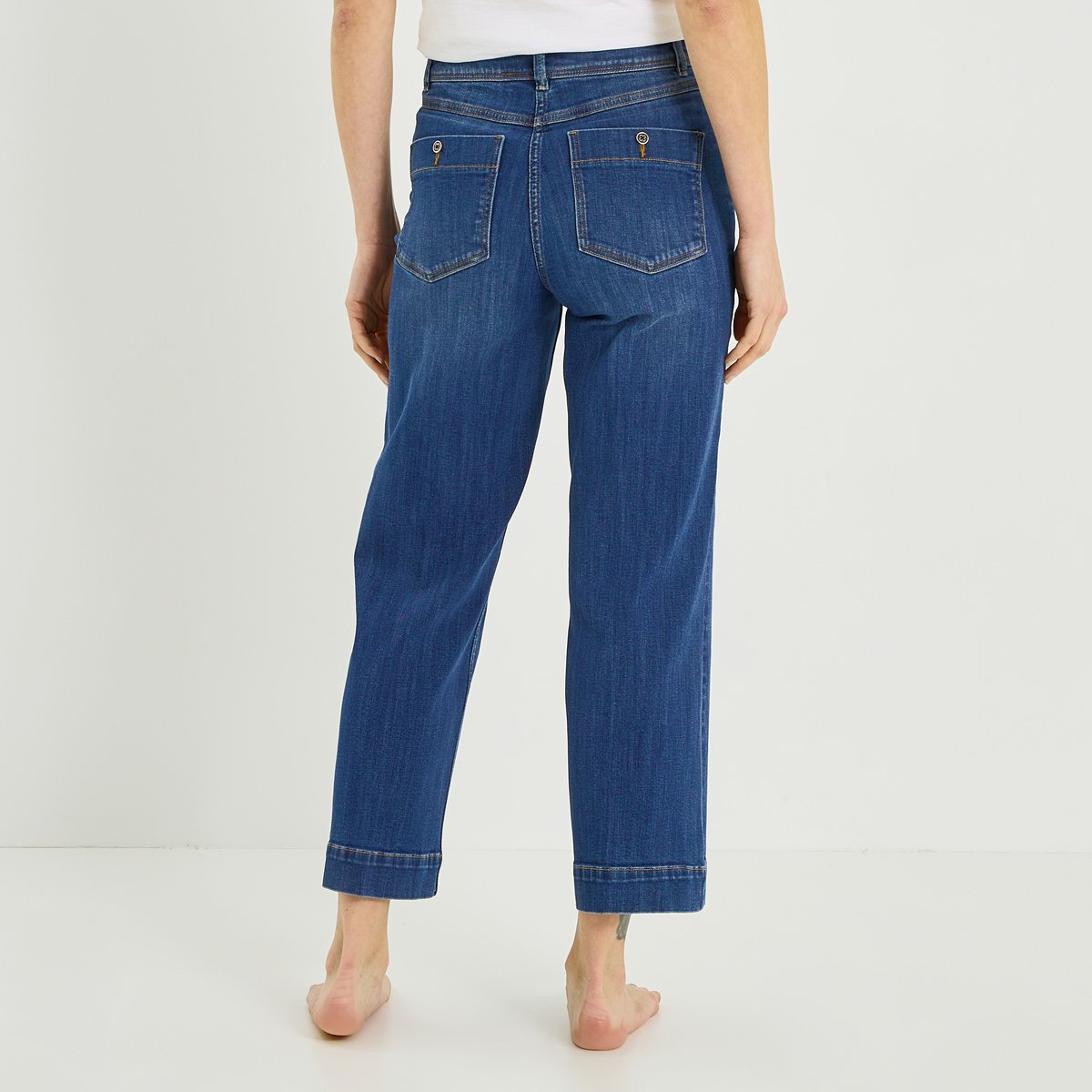 Jean flare raccourci KANSAS RF02 bleu dark stone, GRAIN DE MALICE