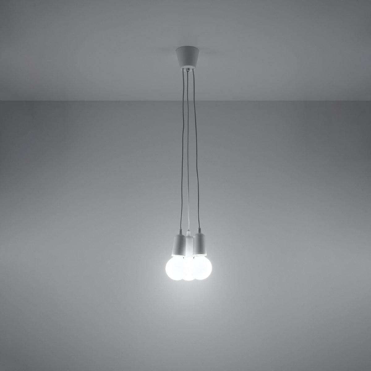 Suspension PVC Blanc E27 3 Diego blanc, EDEN