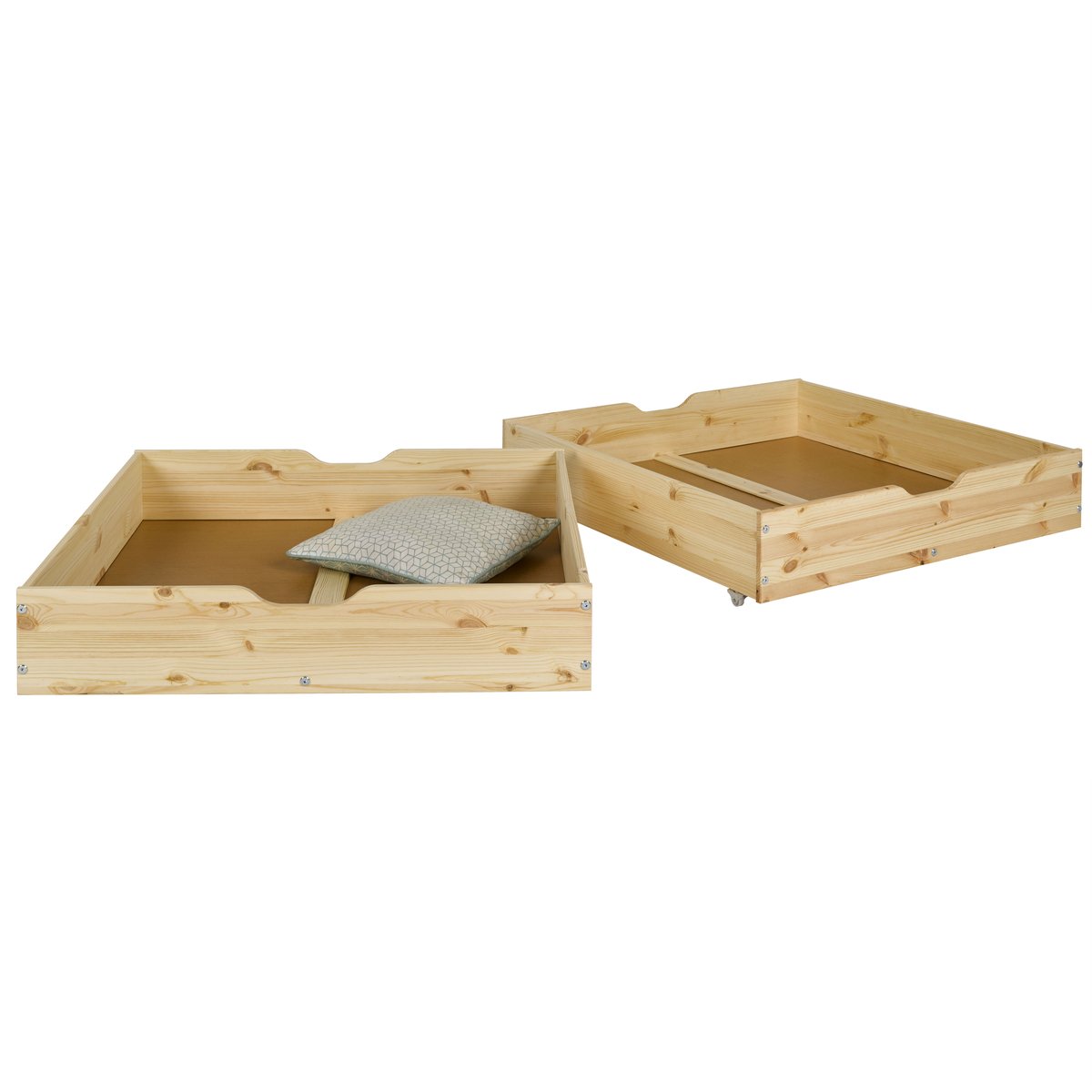 Pack lit superposé séparable avec tiroirs Bois massif AARON bois naturel, AKITEN RETAIL