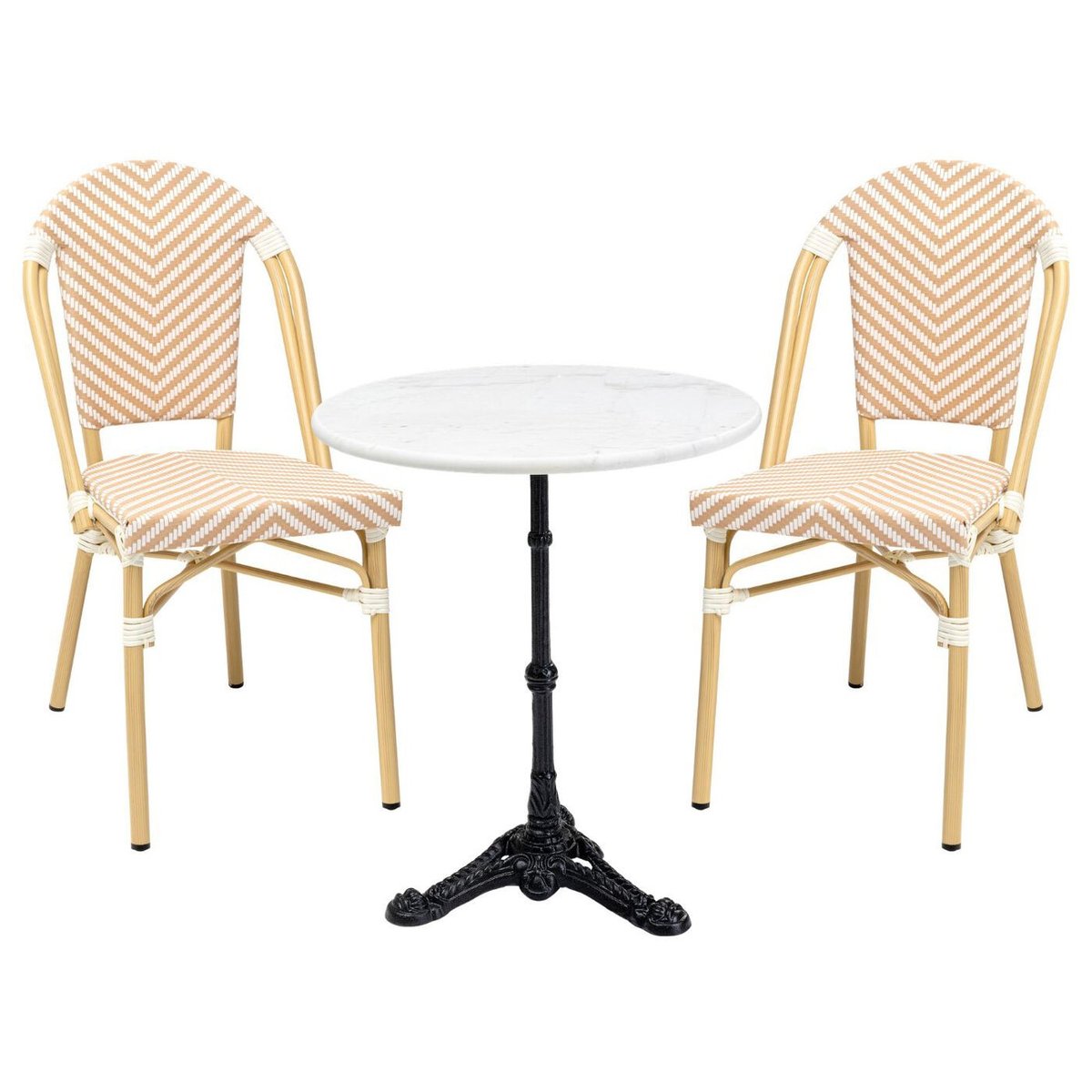 Ensemble de jardin table et 2 chaises, MONTMARTRE beige, KARE DESIGN