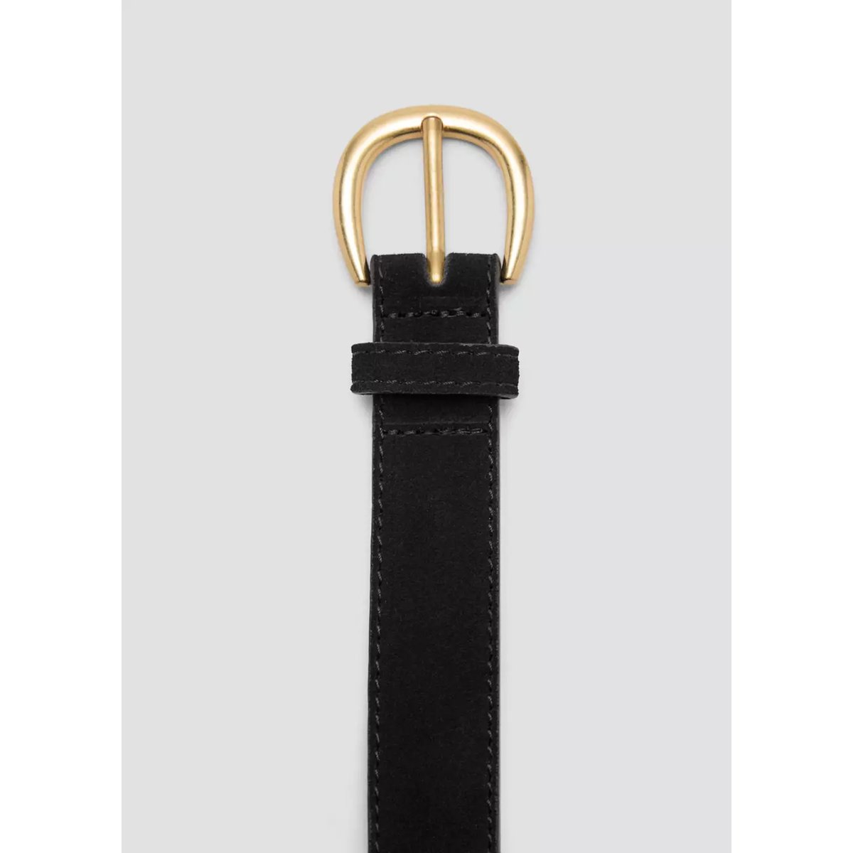 Ceinture cuir suède noir, MANGO