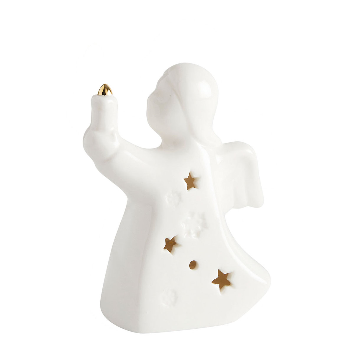 Ange décoratif avec bougie LED petit modèle blanc, MATHILDE M