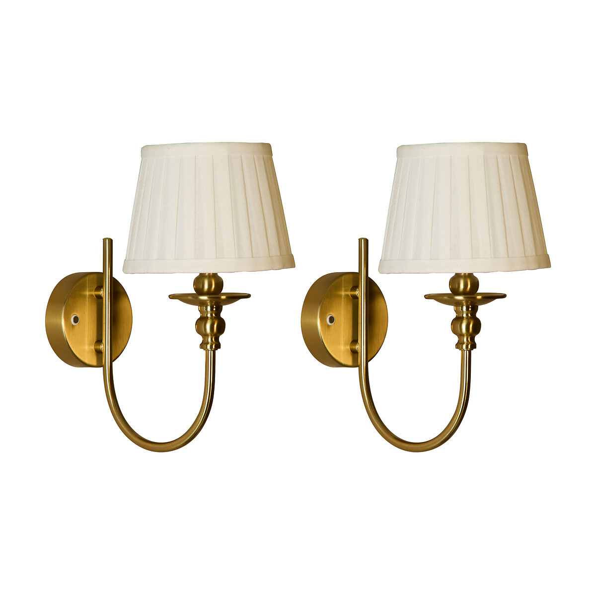 Set of 2 Vintage-Inspired Rechargeable Wall Lights brass, ÉDITÉ