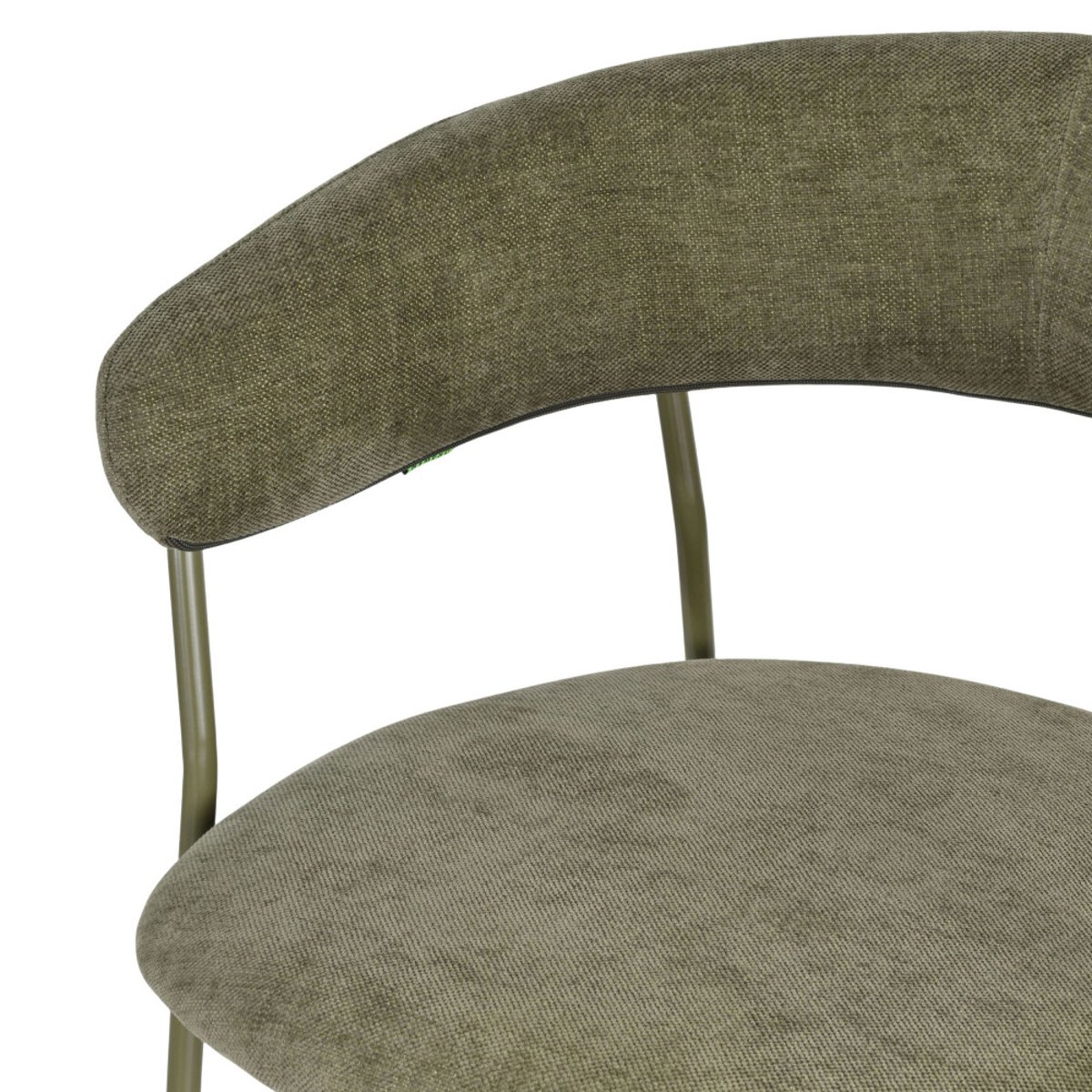 Lot de 2 fauteuils de table en tissu pieds métal- CELESTY vert, DRAWER