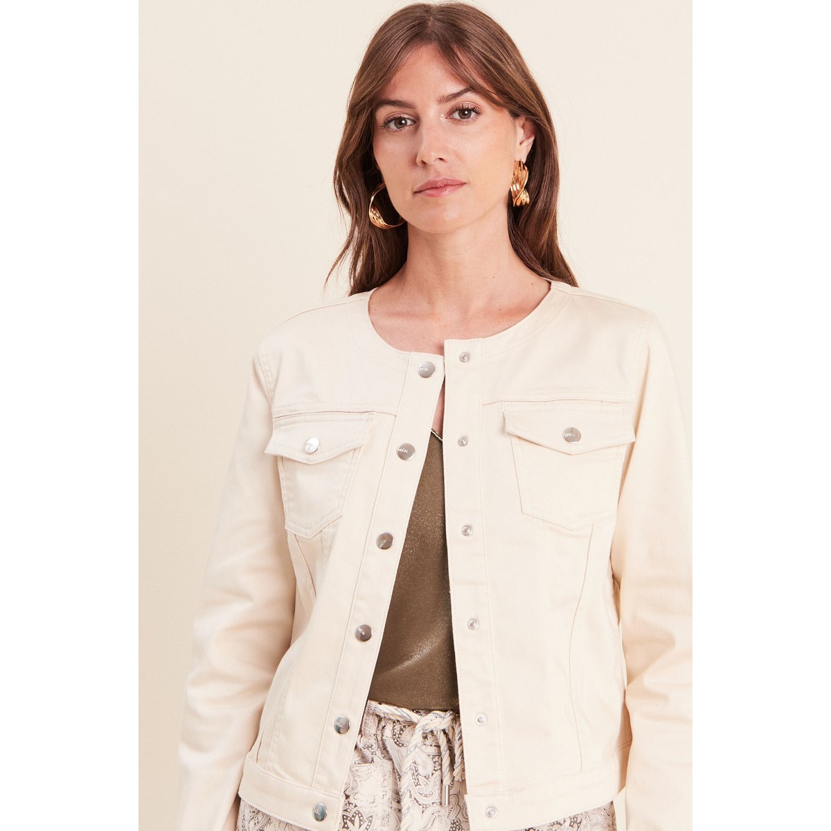 Veste cintrée réversible manches longues blanc, BREAL