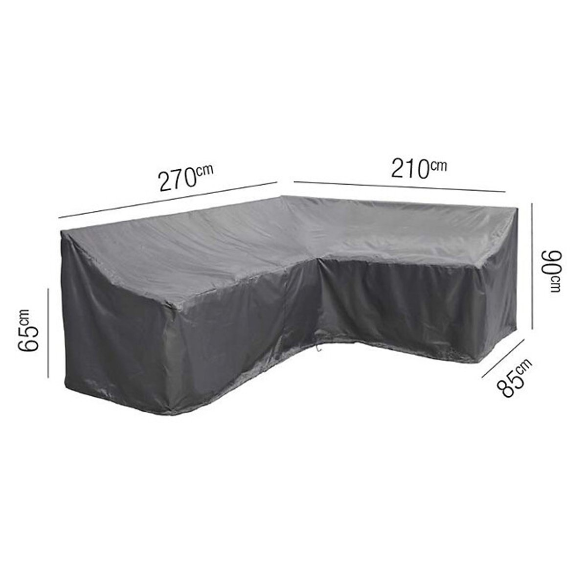 Garden Long Left Lounge Set Cover 270x210x85x65x90cm grey, AEROCOVER